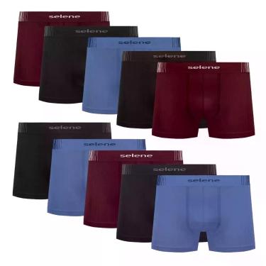 Imagem de Kit 10 Cueca Boxer Infantil Selene Anatômica Sem Costura, Sortida, G