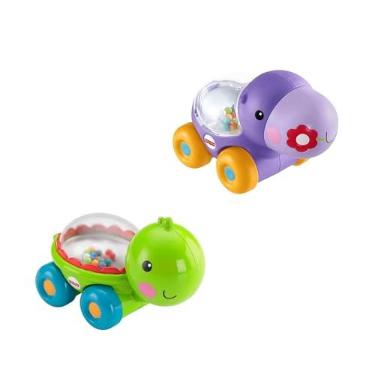 Imagem de Animais Bolinhas Divertidas Brinquedo Bebês Fisher-Price. Com bolas coloridas, sons e movimento que incentivam o engatinhar. Ideal a partir dos 6 meses.