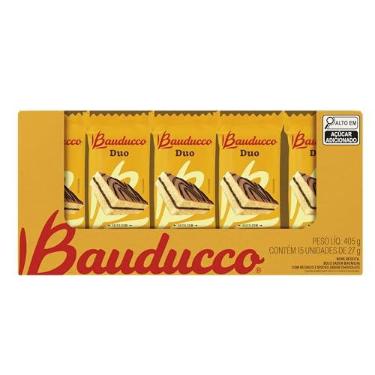Imagem de Display Bauducco Bolinho Duo Chocolate 27g - 15 unidades