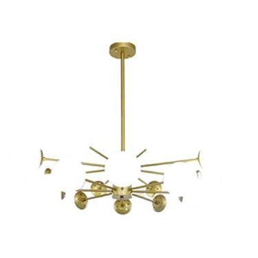 Imagem de Lustre Sala de Jantar Lustres LED Luzes Pendentes Ajustáveis Luminárias de Teto de Madeira para Jantar (Cor: 6018-3 Preto, Tamanho: ABATÍBRIO BRANCO) (Cor: 6048-16 Dourado
