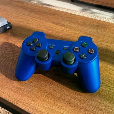 Imagem de Controle de Videogame Playstation Doubleshock para PS3 PC Smart TV com Dupla Vibração Azul