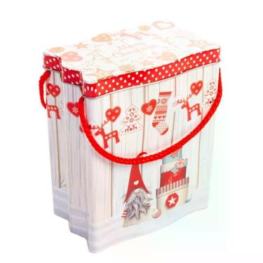 Imagem de Lata Para Presente De Natal Com Alça - 14cm X 9cm X 17cm