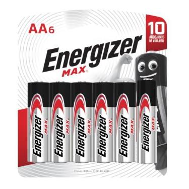 Imagem de Energizer Pilha Alcalina AA Pequena Pack 6 Unidades - Longa Duração e Energia