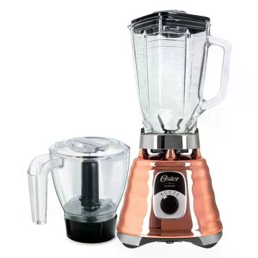 Imagem de Kit Liquidificador e Base Processadora Oster New Osterizer Cobre Jarra de Vidro 1,25L