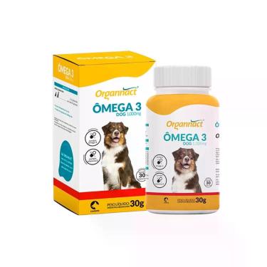 Imagem de Omega 3 Dog 1000mg Tabs 30 tabletes Organnact Vitamina Pelo, 30g