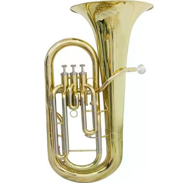 Imagem de Bombardino Euphonium 3 Pistos EP200 Laqueado Dourado com Case Soft New York