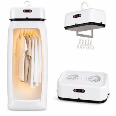 Imagem de Secador de Roupas Pazie Portátil, 110V E 220V | Premium, Dobrável, 600W, Com Temporizador, Tela Touch, Antibacteriano, Silencioso, Compacto (110V)