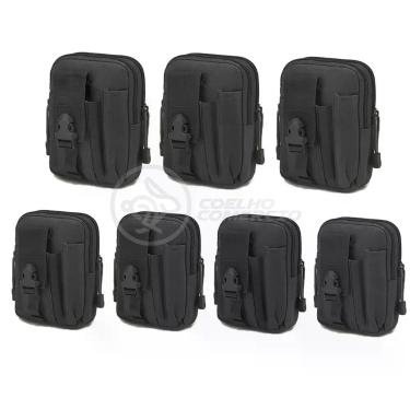 Imagem de Kit 7 Bolsas Pretas Conjunto De Sobrevivência E Atividades Camping preto