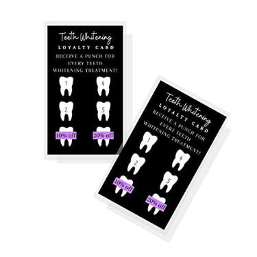 Imagem de Boutique Marketing LLC Cartões de de fidelidade para clareamento dental | Pacote com 50 | Cartão de visita tamanho 5 x 9 cm | Combina com cartão de cuidados pós-tratamento dentário | Tamanho