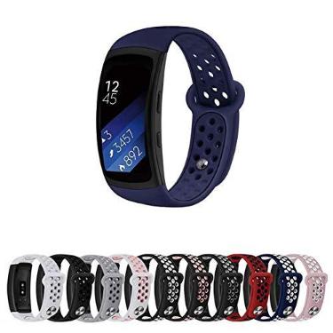 Imagem de Pulseira Silicone Sport para Samsung Gear Fit 2 Pro R360 R365 - Azul Marinho - Marca Ltimports