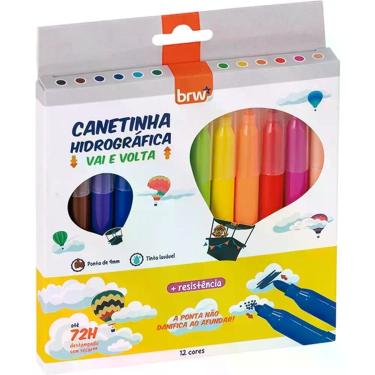 Imagem de Caneta Hidrografica Vai e Volta 4MM 12CORES CX.C/12 - BRW