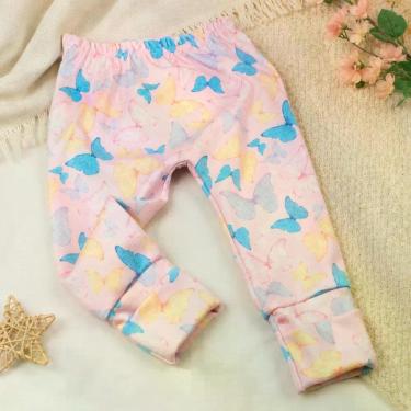 Imagem de Calça Para Bebês Tecido Macelin Estampadinho e Pé Reversível de 0 a 12