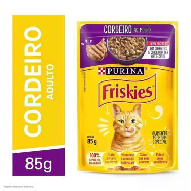 Imagem de Ração Úmida Gatos Adultos Cordeiro 85g Friskies, Cordeiro ao Molho, 85