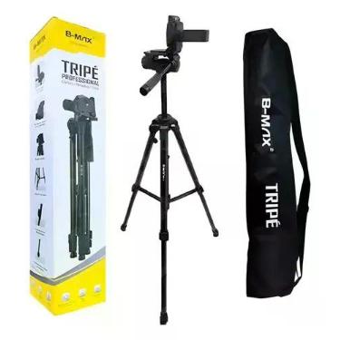 Imagem de Tripé Profissional B-MAX BMG-69 para Câmera e Celular 1,3m de Altura A