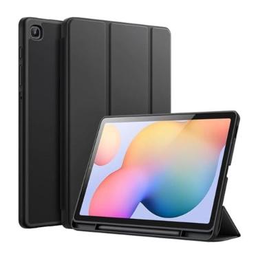 Imagem de Capa p Tablet Samsung Galaxy Tab S6 Lite 10.4" c/suporte a caneta Proteção Anti Imapcto Tampa com fechamento Magnético (Preto)