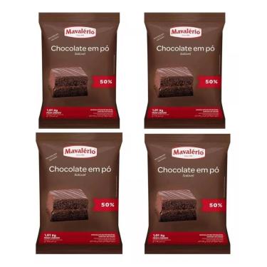 Imagem de Kit chocolate em pó solúvel 50% 1kg com 4 unidades - mavalério