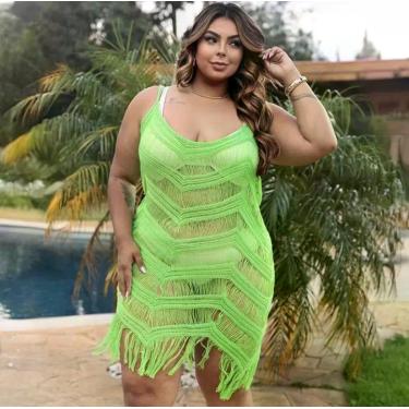 Imagem de Saída de Praia e Piscina Vestido Franja Plus Size Verão - Modella, Ver