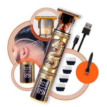 Imagem de Máquina de Cabelo e Barba Dragão Recarregável Sem Fio Com Display LCD Para Acabamento, Acompanha 3 Pentes Guia, Com Carregamento USB, Profissional - PARRON