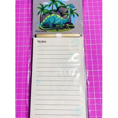 Imagem de Bloco de notas adesivo com imã - tema cachorro e dinossauro - no-brand