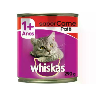 Imagem de Ração Úmida para Gato Adulto Lata Whiskas - Carne 290g, Carne, 290g