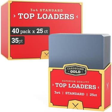 Imagem de Cartolina dourada CBG 1.000 1000 PRO 7,6 cm x 10 cm Capa para carregadores - 40 pacotes selados de 25 unidades mantém cartões ultra protegidos
