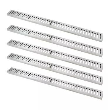 Imagem de Kit Ralo Grelha Linear 7009X5GDA Captação Águas Pluviais com Carga 500KG por Eixo Polido GDA Industria e Distribuidora