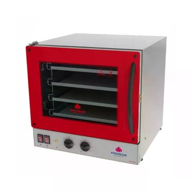 Imagem de Forno Turbo Elétrico Progás Fast Oven PRP-004 G2 em Aço Inox com Esteiras Vermelho 220V