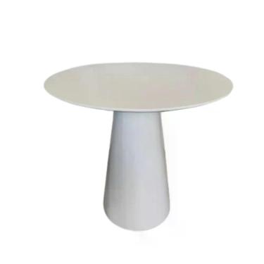 Imagem de Mesa De Apoio Cone Laqueada - Tampo 60cm Altura 70cm Branco
