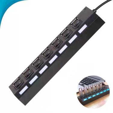Imagem de Hub USB 7 Portas Cinza Claro com LED Dia Dos Pais - ATENA