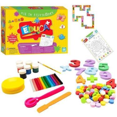 Imagem de Conjunto de Atividades Infantis Educativas Educa+ Com Massinha Pintura