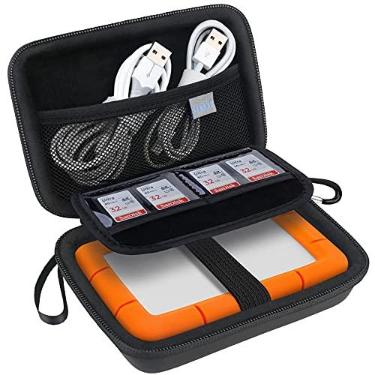Imagem de Lacdo Estojo de transporte do disco rígido para LaCie Rugged/Mini/Rugged Thunderbolt USB-C Disco rígido externo LAC9000298 1 2 4 5TB EVA Saco de viagem de proteção à prova de choque, preto