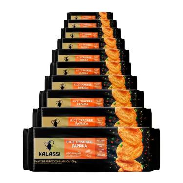 Imagem de Biscoito de Arroz, Kalassi, Páprika, 10 Pacotes de 100g, Páprika