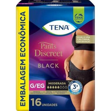 Imagem de Tena Pants Discreet Calcinha Descartável Preta G/EG 16 unidades