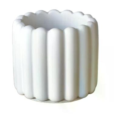 Imagem de Vaso Decorativo Tulipa 8cm Artesanal Em Cimento Branco