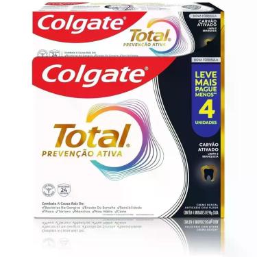 Imagem de Colgate Total Carvão Ativado 90g 4 Unidades Anticárie Flúor