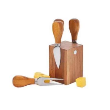 Imagem de Conjunto de Espátulas para Queijo de Bambu Ekos com 5 Peças - Wincy Ca