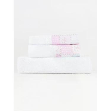Imagem de Jogo de Banho com Bordado Infantil Para Bebê - Rosa - Parapipi (Minasr