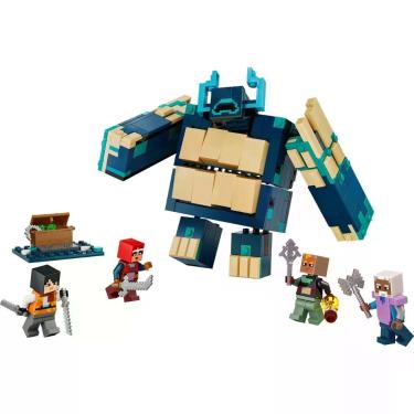 Imagem de Brinquedo de Construção 21591 Recriação do Jogo Minecraft Dungeons 2 Figura Articulada do Guarda Distorcido Azul Lego
