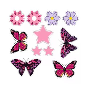 Imagem de Mini Kit Adesivo Para Capacete Borboleta Rosa