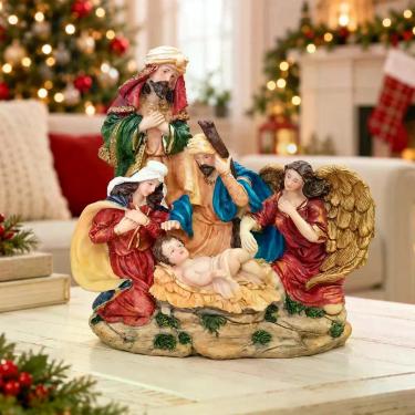 Imagem de Presépio Sagrada Família Decoração Natalino Nascimento Jesus - Genéric