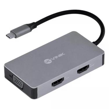Imagem de Hub USB HC-5VGA com 2 HDMI + VGA + USB 3.0 + USB Tipo C Power Delivery 60W Vinik
