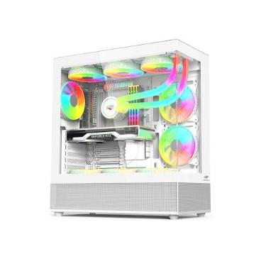 Imagem de Gabinete Aquarius Gaming C3Tech MT-G850WH Branco com Lateral e Frontal em vidro temperado, com Organizador de Cabos Filtro Anti-Poeira, Compatível MB ATX Micro ATX e Mini ITX e com Water Cooler
