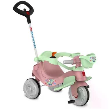 Imagem de Triciclo Joy Função Passeio e Pedal Assento Ergonômico Rosê Brinquedos Bandeirante