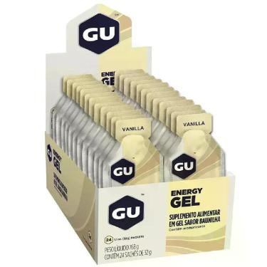 Imagem de Caixa Gu Energy Gel Sache - 24 Unidades, Unico, Vanilla com cafeína