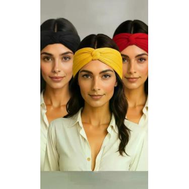Imagem de Kit 3 Faixas De Cabelo Turbante Nó - Congratulations Store