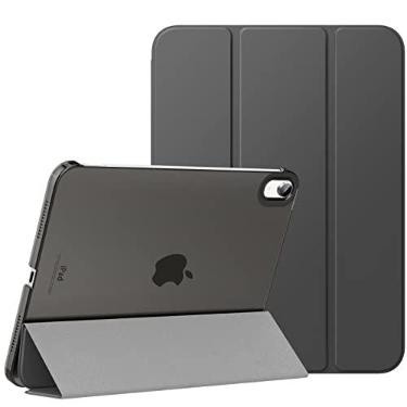 Imagem de MoKo Capa para iPad 10ª geração 2022, capa traseira translúcida para PC com suporte fino para iPad 10ª geração 11 polegadas 2022, suporte Touch ID, auto despertar/hibernar, cinza espacial