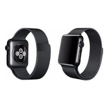 Imagem de Pulseira de Aço Milanese Loop para Watch 44mm e 42mm - Preto - worldwi