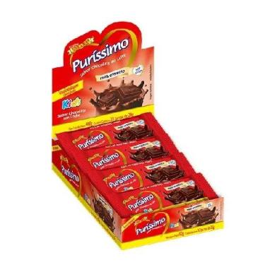 Imagem de Chocolate em Barra Puríssimo Ao Leite 400g – 20 Unidades de 20g | Ideal para Revenda, Lanches e Brindes