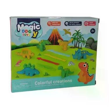 Imagem de Kit Massinha de Modelar Infantil com Molde e Acessórios para Estimular Criatividade e Habilidades Motoras Amarelo DDG