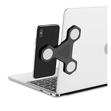 Imagem de xcivi Suporte magnético para monitor lateral – Suporte de tela dupla para laptop para smartphone ou tablet (preto)